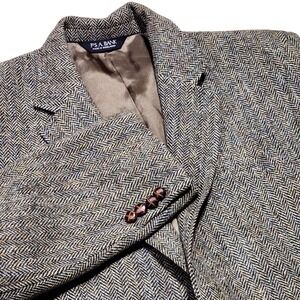 Jos. A. Bank Harris Tweed Wool Blazer Herringbone Sport Coat Jacket 41R